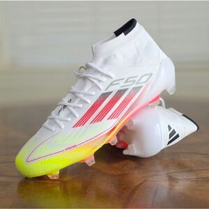 adidas F50 Elite FG Mid Soccer Shoes Cleats White Red Yellow Women's 8 IE1457
